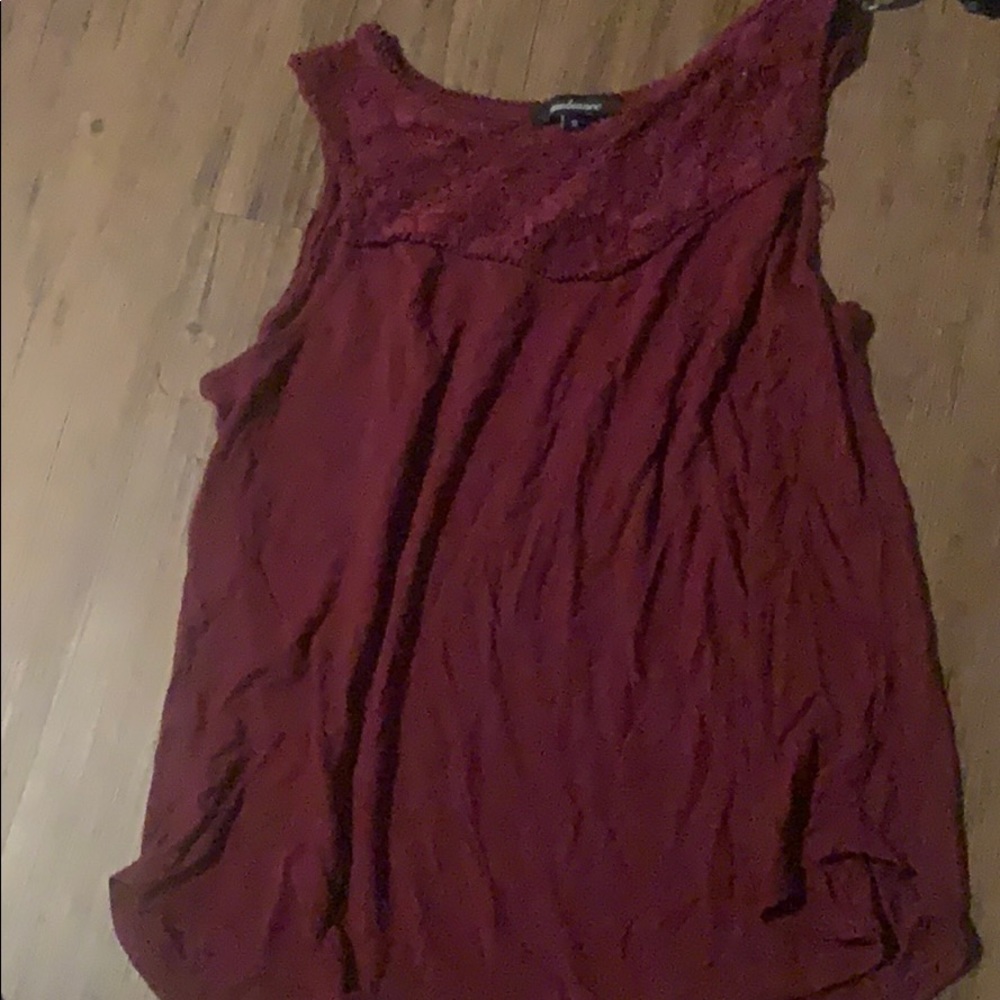Ambiance maroon tank crop top